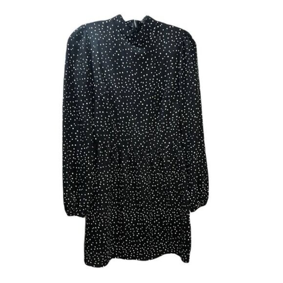 Zara Polka Dot Mini Dress in Black XS NWOT‎ - Picture 1 of 6